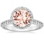 18KW Morganite Halo Diamond Ring with Side Stones (1/3 ct. tw.), smalltop view