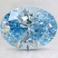 3.00 Ct. Fancy Vivid Blue Oval Lab Created Diamond