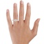 14K Rose Gold Petite Three Stone Trellis Diamond Ring (1/3 ct. tw.), smalltop view on a hand