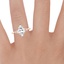 14K Rose Gold Miroir Diamond Ring, smallzoomed in top view on a hand