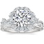 18K White Gold Blooming Rose Diamond Ring (1 ct. tw.) with Winding Willow Diamond Ring