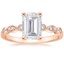 14KR Moissanite Tiara Milgrain Diamond Ring (1/10 ct. tw.), smalltop view