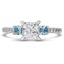 Custom Aquamarine Three Stone Diamond Ring