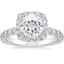 18KW Moissanite Estelle Halo Diamond Ring (3/4 ct. tw.), smalltop view