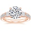 14K Rose Gold Tapered Luxe Sienna Diamond Ring, smalltop view