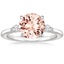 18KW Morganite Perfect Fit Aria Three Stone Diamond Ring, smalltop view