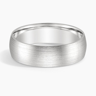 Matte Comfort Fit 6mm Wedding Ring in Platinum