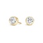 18K Yellow Gold Bezel-Set Round Diamond Stud Earrings, smalltop view