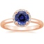 14KR Sapphire Halo Diamond Ring (1/6 ct. tw.), smalltop view