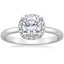 18K White Gold Fancy Halo Diamond Ring (1/6 ct. tw.), smalltop view