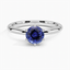 Sapphire Six-Prong 2mm Comfort Fit Ring in 18K White Gold