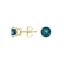 18K Yellow Gold Solitaire Teal Sapphire Stud Earrings, smalladditional view 1