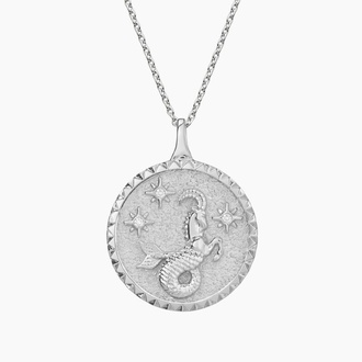 Diamond Accented Virgo Zodiac Necklace