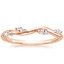 14K Rose Gold Winding Willow Diamond Ring, smalltop view