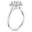 18K White Gold French Halo Diamond Ring, smallside view