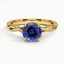 Yellow Gold Sapphire Twisted Vine Ring