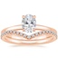 14K Rose Gold Floral Lattice Ring with Flair Diamond Ring (1/6 ct. tw.)