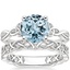 18KW Aquamarine Entwined Celtic Love Knot Ring with Celtic Knot Diamond Ring, smalltop view