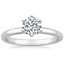 18K White Gold Six-Prong 2mm Comfort Fit Ring, smalltop view