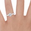 18K White Gold Six-Prong 2mm Comfort Fit Ring, smallzoomed in top view on a hand