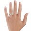 18K Yellow Gold Willow Ring With Lab Emerald Accents, smalltop view on a hand