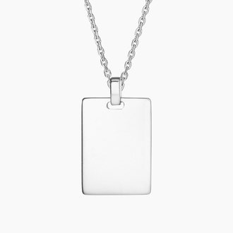 Engravable Tag Pendant (Large) in Silver