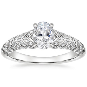 Luxe Chevron Claw Prong Engagement Ring