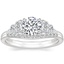 18K White Gold Oval Five Stone Diamond Ring (1 ct. tw.) with Petite Curved Diamond Ring (1/10 ct. tw.)