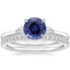 18KW Sapphire Perfect Fit Three Stone Pear Diamond Ring with Luxe Ballad Diamond Ring, smalltop view