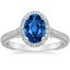 Sapphire Enchant Halo Diamond Ring in 18K White Gold