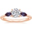 14K Rose Gold Opera Ring with Lab Alexandrite Accents, smalltop view