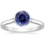 18KW Sapphire Luna Bezel Ring, smalltop view