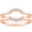 Rose Gold Crescent Nested Diamond Ring Stack