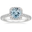Aquamarine Adorned Odessa Diamond Ring (1/3 ct. tw.) in 18K White Gold