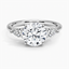 18K White Gold Opera Diamond Ring, smalltop view