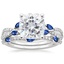 PT Moissanite Luxe Willow Sapphire and Diamond Bridal Set (1/4 ct. tw.), smalltop view