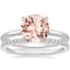 18KW Morganite Petite Elodie Ring with Luxe Ballad Diamond Ring, smalltop view