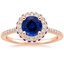 Rose Gold Sapphire Audra Diamond Ring with Sapphire Accents (1/4 ct. tw.)