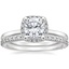 18K White Gold French Halo Diamond Ring with Luxe Sonora Diamond Ring (1/4 ct. tw.)