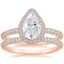 14KR Moissanite Valencia Halo Diamond Bridal Set, smalltop view