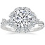 Round Platinum Blooming Rose Diamond Ring (1 ct. tw.)
