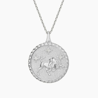 Diamond Accented Taurus Zodiac Necklace