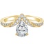 Pear Floating Contour Diamond Engagement Ring 