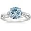 18K White Gold Aquamarine Budding Willow Solitaire Ring, smalltop view