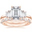 14K Rose Gold Coppia Five Stone Diamond Ring (1/3 ct. tw.) with Dominique Diamond Ring (1/3 ct. tw.)