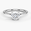 Moissanite Aimee Solitaire Ring in 18K White Gold
