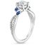 18KW Moissanite Luxe Willow Sapphire and Diamond Ring (1/8 ct. tw.), smalltop view