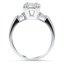 Retro Inspired Diamond Ring with Accent Bead Prongs, smallside view