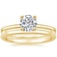 18K Yellow Gold Astoria Diamond Ring with Petite Comfort Fit Wedding Ring