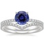 18KW Sapphire Ballad Diamond Ring (1/8 ct. tw.) with Flair Diamond Ring (1/6 ct. tw.), smalltop view